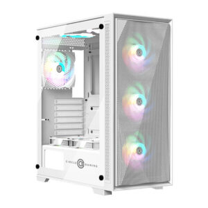 Circle Furious 360 Mesh ARGB (E-ATX) Mid Tower Gaming Cabinet (White)